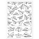 GLOBLELAND Paper Airplane Clear Stamps for Cards Making Origami Background Silicone Clear Stamp Seals for Cards Making DIY Scrapbooking Photo Journal Album Decoration DIY-WH0167-57-0439-8