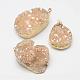 Electroplated Natural Crystal Pendants G-G937-12A-1
