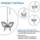 Benecreat 4 Stil Schmetterling Libelle Deckenventilator Zugkette AJEW-BC0003-50-4