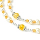 Collar de cuentas de rosario de perlas de vidrio NJEW-TA00082-04-3