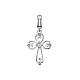 TINYSAND 925 Sterling Silver Cross Cubic Zirconia European Beads TS-P-178-1