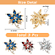 DICOSMETIC 3Pcs 3 Colors Rhinestone Flower Brooch Crystal Wedding Brooch Pin Flower Brooches Pins Vintage Bridal Crystal Brooch Zinc Alloy Badge for Clothes Autumn Coat Scarf Accessories JEWB-DC0001-06-2