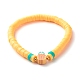 Ensemble de bracelets extensibles de perles heishi en argile polymère et hématite synthétique BJEW-JB07382-8