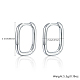 Rectangle Rhodium Plated 925 Sterling Silver Hoop Earrings IL6021-5-2