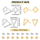 Dicosmétique 40 pièce 4 styles de boucles d'oreilles en forme de losange creux en forme de triangle EJEW-DC0001-21-2