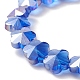 Galvanisieren Sie Glas-Pflaumenblüten-Perlenarmbänder für Kinder BJEW-JB09172-5