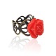 Модные цветка смолаы кольца RJEW-PJR014-3-1