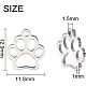 Ph pandahall 20pcs charms in acciaio inox stampe della zampa del cane pendenti alto smalto gioielli charms per fai da te artigianato e creazione di gioielli STAS-UN0001-15P-2