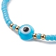 10 pièces 10 couleurs résine mauvais œil et perles de verre bracelets extensibles ensemble pour les femmes BJEW-JB09165-5