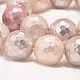 Facettes rondes chapelets de perles coquille de nacre X-BSHE-L012-6mm-NL002-4