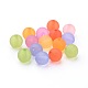 Mixed Color Round Frosted Transparent Acrylic Beads X-PL705M-2