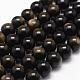 Natural Golden Sheen Obsidian Beads Strands G-D838-8mm-05-1