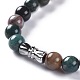 Round & Trapezoid Natural Gemstone Beaded Necklaces NJEW-F103-13A-4