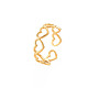 Placcatura ionica (ip) 304 anello per polsino avvolgente a cuore aperto in acciaio inossidabile per donna RJEW-S405-194G-3