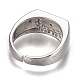 Латунные кольца из манжеты с прозрачным цирконием RJEW-H538-15-3