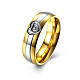 Regalos de san valentín corazón anillos de pareja de acero titanio para hombres RJEW-BB16469-7-1