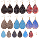 SUNNYCLUE 1 Box DIY Make 6 Pairs Leather Dangle Earring Making Starter Kit Teardrop Shape PU Leather Big Pendants with Golden Metal Frame for Jewellery Making Accessory Supplies Women Beginners DIY-SC0009-13-1