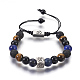 Bracelets de perles tressées en pierres précieuses naturelles BJEW-G607-03-1