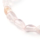 Bracelets extensibles en perles de quartz rose naturel pour enfants BJEW-JB06250-07-4