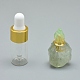天然蛍石開閉式香水瓶ペンダント  真鍮のパーツとガラスのエッセンシャルオイルのボトル  36~39x21~25x15~19mm  穴：1.2mm  ガラス瓶容量：3ml（0.101液量オンス）  宝石の容量：1ml（0.03液量オンス） G-E556-19C-1