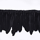 ガチョウの羽のフリンジトリミング  マスクと衣装のアクセサリー  染め  ブラック  145~195ミリメートル、約2 M /袋 FIND-T037-05A-2