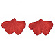 ゴム引きスタイルの不透明なアクリルパーツ  イチョウ葉  暗赤色  33.3x44.9x4mm  穴：1.5mm X-ACRP-T010-06-2