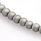 Electroplate Non-magnetic Synthetic Hematite Frosted Round Beads Strands G-P061-70-1
