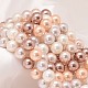 Redondo shell hebras de abalorios de perlas X-BSHE-L011-10mm-L020-1
