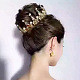 おしゃれな結婚式の王冠  合金ヘアバンド  ブライダルティアラ  ラインストーンとABS樹脂の模造真珠＆宝石  ミックスカラー  ゴールドカラー  130x53mm OHAR-S197-23-3