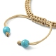 Starfish & Tortoise Synthetic Turquoise Braided Bead Bracelets BJEW-JB09852-4