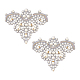 FINGERINSPIRE 2PCS Pearl Shoe Patches Silver Sew on Rhinestone Imitation Pearl Beaded Applique DIY Crafts Applique Patches Glitter Pearl Floral Pattern Patches Decorative Appliques for Costume Decor DIY-FG0004-33C-1