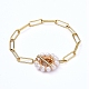 Brass Paperclip Chains Necklace & Bracelet Jewelry Sets SJEW-JS01098-6