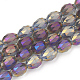 Chapelets de perles en verre électroplaqué EGLA-T008-06B-1