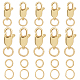 Beebeecraft 1 Box 6Pcs 2 Size Lobster Clasps 18K Gold Plated Lobster Claw Jewelry Bracelet Clasps Connector with 12Pcs 4/5mm Open Jump Ring for DIY Craft Jewelry Chains Making Claps KK-BBC0009-99-1