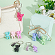 Nbeads® Opaque Acrylic Bear Keychain Making Kits DIY-NB0008-02-4