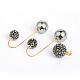 Golden Tone 304 Stainless Steel Ball Rhinestones Pendants and Double-side Ear Studs Jewelry Sets SJEW-O044-08C-1