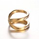 Personalized Lady's Golden Tone 316 Stainless Steel Rhinestone Finger Rings RJEW-J066-79-17mm-3