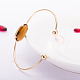 Damen trendige ovale Glasmanschette Drehmoment Armreifen aus Messing BJEW-BB16074-B-9