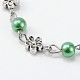 Chaînes en perles de verre rondes manuelles pour fabrication de bracelets et colliers AJEW-JB00073-05-2