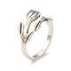 304 Stainless Steel Flower of Life Open Cuff Ring for Women RJEW-I096-30P-1