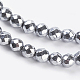 Chapelets de perles en hématite synthétique sans magnétiques G-G093-3mm-3