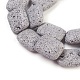Brins de perles de pierre de lave naturelle galvanisées G-E497-K-06-1