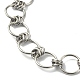 304 pulsera de cadena de eslabones de anillos de acero inoxidable. BJEW-TA00334-04-3