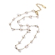 Natürliche Perlenkette mit Rosenquarzsplittern NJEW-G124-01B-1