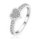 Heart Brass Cubic Zirconia Finger Rings For Women RJEW-BB13066-7-1