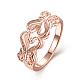 Real Rose Gold Plated Brass Heart Finger Ring for Women RJEW-BB06497-7RG-1