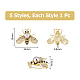 Dicosmetic 5 pz 5 colori bianco perla imitazione con spilla ape strass JEWB-DC0001-10-2