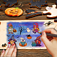 GLOBLELAND Halloween Gnome Witch Clear Stamps Pumpkin Ghost Cat Silicone Clear Stamp Seals for Cards Making DIY Scrapbooking Photo Journal Album Decoration DIY-WH0167-56-920-3