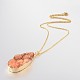 Golden Plated Brass Necklaces NJEW-JN01400-2