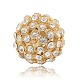 Shining Golden Plated Alloy Crystal Rhinestone Round Ball Pendants RB-J191-01G-2